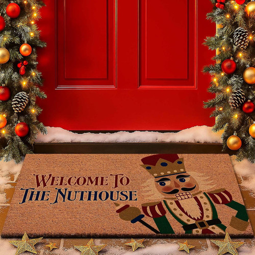 Christmas welcome natural coir - natural,