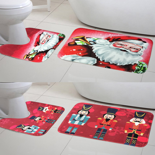 Christmas bath pedestal mat - bath,