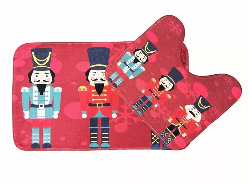 Christmas bath mat set - christmas,