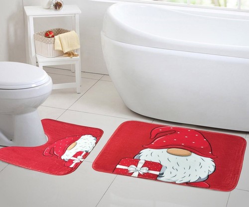 Christmas bath mat set pc - christmas,