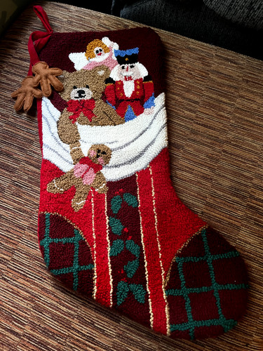 Vtg rug christmas - christmas, stocking